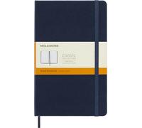 Moleskine - Cuaderno clásico, tapa dura, rayado, cierre elástico, azul zafiro, 13x21cm, 240 hojas