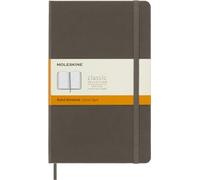 Moleskine - Cuaderno Clásico con Hojas Rayadas, Tapa Dura y Cierre Elástico, Color Marrón Tierra, Tamaño Grande 13 x 21 cm, 240 Hojas