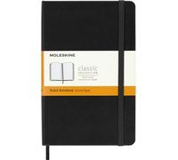 Moleskine - Cuaderno Clásico con Hojas Rayadas, Tapa Dura y Cierre Elástico, Color Negro, Tamaño Medio 11.5 x 18 cm, 208 Hojas