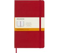 Moleskine - Cuaderno Clásico con Hojas Rayadas, Tapa Dura y Cierre Elástico, Color Rojo Escarlata, Tamaño Grande 13 x 21 cm, 240 Hojas