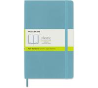 Moleskine – Libreta Clásica Tapa Blanda 13x21 cm Páginas Lisas Goma Elástica Azul Arrecife