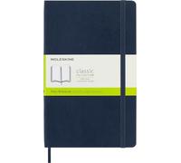 Moleskine Cuaderno clásico tapa blanda, páginas lisas y goma elástica, Azul Zafiro 13x21 cm, 192 pág.