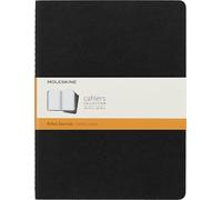 Moleskine Cuaderno Cahier - Set de 3 a rayas, cartón, XL 19x25 cm, Negro, 120 páginas