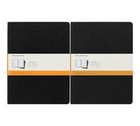 Moleskine Cuaderno de Diario - Set de 3 Cuadernos a Rayas, Cubierta de Cartón - Tamaño Extra Grande 19 x 25 cm - Color Negro - 120 Páginas (Paquete de 2)
