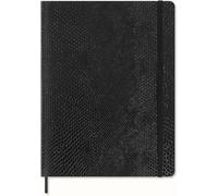 Moleskine Cuaderno Precious & Ethical, con Caja de Regalo, Tapa Blanda Vegana Efecto Pitón, Cierre Elástico, Negro, XL 19x25 cm