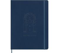 Moleskine Cuaderno Rayado El Señor de los Anillos, Tapa Blanda con Cierre Elástico, Marcapáginas y Adhesivos Temáticos, Puertas de Durin, Tamaño XL 19 x 25 cm