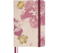 Moleskine Cuaderno Rayado Sakura - Tapa dura de tela con cierre elástico, incluye tarjetas de felicitación, pegatinas y marcador temático, formato Pocket 9 x 14 cm