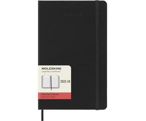 Moleskine Daily Planner 2023-2024, Agenda de 18 Meses, Planificador Diario de Tapa Dura, Formato Grande 13 x 21 cm, Color Negro