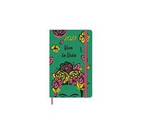 Moleskine Daily Planner 2023, Agenda Mensual de 12 meses, Edición Limitada Frida Kahlo, Planificador Diario con Tapa Dura y Cierre Elástico, Tamaño Grande 13 x 21 cm, Color Verde