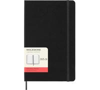 Moleskine Agenda diaria 2025-2026 - 18 meses, tapa dura, cierre elástico, 13 x 21 cm, negro