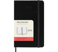 Moleskine Daily Planner, Agenda Diaria 12 Meses 2025, Tapa Dura y Cierre Elástico, Color Negro, Formato Bolsillo 9x14 cm