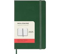 Moleskine Daily Planner, Agenda Diaria 12 Meses 2025, Tapa Dura y Cierre Elástico, Color Verde Mirto, Formato Bolsillo 9x14 cm