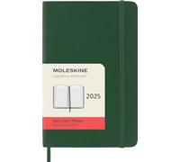 Moleskine Daily Planner, Agenda Diaria 2025, Tapa Blanda y Cierre Elástico, Color Verde Mirto, Formato Bolsillo 9x14 cm