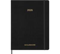 Moleskine Agenda Essential Planner 2025-2026, Semanal 15 meses, cubierta flexible, Negro XXL