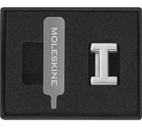 Moleskine Pin para Cuaderno o Agenda Letra I, Broche Letras, Personaliza el Cierre con Elástico, Idea de Regalo Personalizada, Color Plata