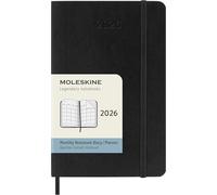 Moleskine Planificador Mensual, Agenda Mensual 2026 12 Meses, Con Cubierta Suave y Cierre Elástico, Formato de Bolsillo 9x14, Color Negro