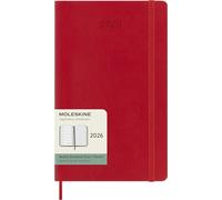 Moleskine Agenda Semanal 2026 – 12 meses, tapa blanda, cierre elástico, 13x21 cm Rojo