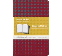 Moleskine Set 3 Cuadernos Ideas in Motion, Páginas con Rayas, Cubierta Blanda de Cartón, 3 Diseños Diferentes, Tamaño Pocket 9 x 14 cm