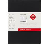 Moleskine – Set 2 cuadernos de notas XL 19×25 cm, Portada cartón, Negro/rojo arándano, 160 págs