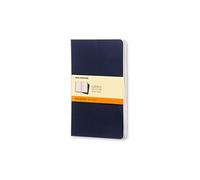 Moleskine Set de 3 Cahier – Páginas rayadas, cubierta blanda, costura Singer, azul índigo, 13x21 cm