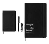 Moleskine Smart Writing Set, Bolígrafo Inteligente Incluido, Grande 13x21, Negro + Smart Notebook, Sistema de Escritura Inteligente, Páginas a Rayas y Cierre Elástico, Tamaño Grande 13x21, Negro