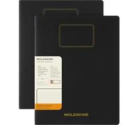 Moleskine Student Cahier Journal, Set de 2 Cuadernos a Rayas para Notas con Páginas Desprendibles, Cubierta de Cartón y Adhesivos, Color Negro, Formato XXL 21,6 x 27,9 cm