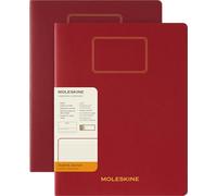 Moleskine Student Cahier Journal, Set de 2 Cuadernos a Rayas para Notas con Páginas Desprendibles, Cubierta de Cartón y Adhesivos, Color Rojo, Formato XXL 21,6 x 27,9 cm