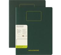 Moleskine Student Cahier Journal, Set de 2 Cuadernos para Apuntes con Páginas Blancas Desprendibles, Cubierta de Cartón y Adhesivos, Color Verde Mirto, Formato XXL 21,6 x 27,9 cm