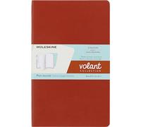 Moleskine Volant Journal, Set de 2 Cuadernos con Páginas Blancas, Tapa Blanda y Hojas Desprendibles, Colores Naranja Coral y Azul Aguamarina, Large 13 x 21 cm