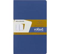 Moleskine Volant – Set de 2 cuadernos, páginas blancas, tapa blanda, azul y ámbar, 13 x 21 cm
