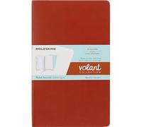 Moleskine Volant Journal, Set de 2 Cuadernos con Páginas Rayadas Desprendibles, Tapa Blanda, Colores Naranja Coral y Azul Aguamarina, Large 13 x 21 cm, 124 Páginas