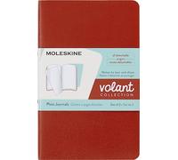 Moleskine Volant Journal, Set de 2 Cuadernos con Páginas Rayadas Desprendibles, Tapa Blanda, Colores Naranja Coral y Azul Aguamarina, Pocket 9 x 14 cm, 124 Páginas