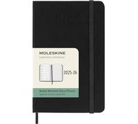 Moleskine Agenda semanal 2025-2026 – 18 meses – Tapa dura, cierre elástico – Pocket 9×14 cm – Negra