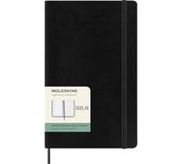 Moleskine Agenda semanal 2025-2026, 18 meses, espacio para notas, cierre elástico, negro