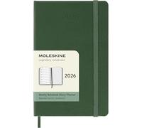 Moleskine Weekly Planner, Agenda Semanal 2026 12 Meses Con Espacio Para Notas, Con Tapa Dura y Cierre Elástico, Formato Pocket 9x14, Color Verde
