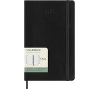 Moleskine Weekly Planner, Agenda Semanal Horizontal 2026 12 Meses, Con Cubierta Suave y Cierre Elástico, Formato Grande 13x21, Color Negro