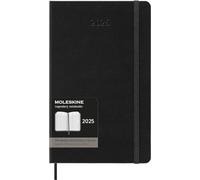 Moleskine Weekly Planner, Agenda Semanal Vertical Pro de 12 Meses 2025, Tapa Dura y Cierre Elástico, Color Negro, Formato Grande 13x21 cm