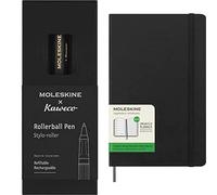 Moleskine x Kaweco Bolígrafo Rollerball Recargable de Plástico ABS, Recambio de 0,7 mm con Tinta Negra Incluida, Negro + Agenda Semanal Sin Fecha, 12 Meses, Tapa Dura y Cierre Elástico, 13x21cm, Negro