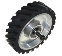 Molinillo de goma para rueda de contacto de 200 x 50 mm, núcleo de aluminio con eje de 12 mm, listo para montaje