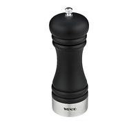 Molinillo de pimienta Mod. Sali, molinillo manual de cerámica, madera y acero inoxidable, para cocina, barbacoa y parrilla, accesorios de COCINA EXTERIOR NEGRO, negro, Ø 5 x 17,5 cm
