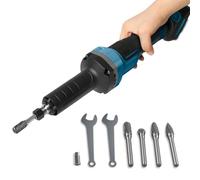 Molinillo inalámbrico compatible con Makita 18 V, amoladora recta eléctrica sin escobillas con 5 brocas de vástago de 6 mm para eliminación de óxido, pulido y desbarbado (sin batería)