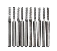 Molino de extremo, 10 piezas de 2 mm, brocas de grabado de carburo cementado, taladro de tallado, cortador de SMT/CNC/PCB, cortador de fresado, astilla, longitud total 37 mm
