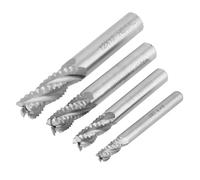 Molino de Extremo HSS 4 Flautas, Cortador de Fresado CNC para Enrutador, Fresas M6/M8/M10/M12 para Fresadora, Juego de 4 Piezas, Ideal para Trabajo en Metal y Desbaste