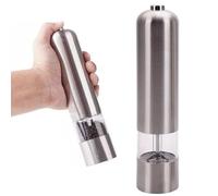 Molino de Pimienta o Molino de Sal Molinillo de sal y pimienta eléctrico de acero inoxidable, molinillo automático de hierbas aromáticas, utensilios de cocina de aspereza ajustable Molinillo de Pimien