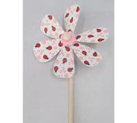 Molino de viento de madera con diseño de mariquita - 48 cm