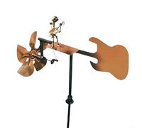 Molino de viento para decoración de jardín de banda de roca, hilandero de metal soldado a mano con figura de guitarra, adorno caprichoso de césped para exhibición de patio, 1 unidad