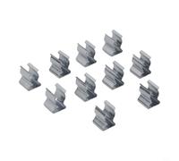 Moliuoly Clips abiertos de acero para resortes, 10 unidades, acero al manganeso, pinzas plateadas para garaje, cobertizo, patio, armario, para guardar escobas, rastrillos, tubos, tamaño a elegir (6 mm
