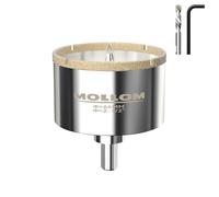 MOLLOM 2-1/2" (64mm) Sierra copa diamantada con 2 Brocas Piloto