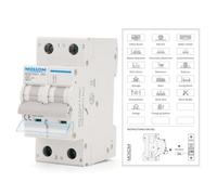MOLLOM Disyuntor Miniatura 2P CC 1000V 63A Curva C63 | Disyuntor mini personalizado con visual escenas,protección termomagnética 6kA,seccionador CC para sistemas solares