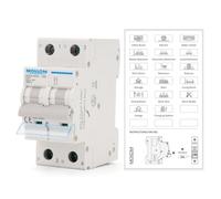 MOLLOM Disyuntor Miniatura 2P CC 500V 63A Curva C63 | Disyuntor mini personalizado con visual escenas,protección termomagnética 6kA,seccionador CC para sistemas solares